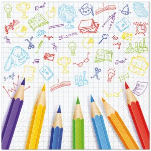 Serwetki Lunch Funny School mix nadruk bibuła [mm:] 330x330 Paw (SDL147500)