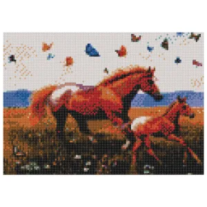 Zestaw kreatywny Diamentowa mozaika 30x40cm Konie 3 Flamingo Line (TMS29828)