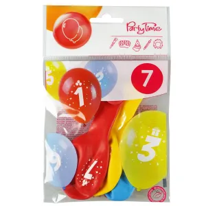 Balon gumowy z nadrukiem cyferki - 7 (3 szt.) mix 280mm Arpex (KB1962-7-9944)