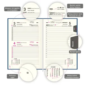 Kalendarz książkowy (terminarz) PREMIUM A5 Press (DZIENNY)