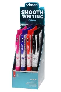 Długopis olejowy FLOWERS 501 zarysy kwiatów wkład niebieski 0,7mm Vinson