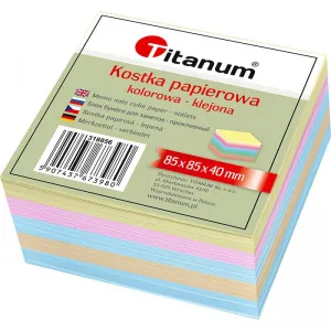 Kostka papierowa Titanum klejona mała - mix 85mm x 85mm x 40mm