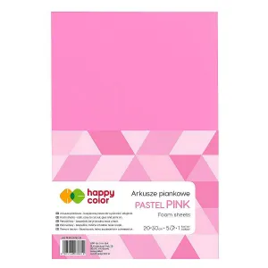 Arkusz piankowy Happy Color kolor: różowy 5 ark. 210mm x 297mm (HA 7130 2030-21)
