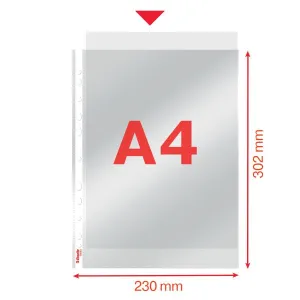 Koszulki na dokumenty krystaliczne A4 kolor: przezroczysty typu U 105 mic. Esselte (56093)