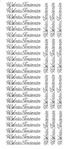 Naklejka (nalepka) W dniu imienin srebrne Farro (067)