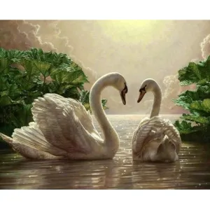 Zestaw kreatywny Norimpex Diamentowa mozaika łabędzie 40x30cm (NO-1005254)