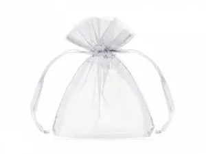 Organza Woreczki z organzy, białe, 10cm biały Partydeco (WRG5-008-10)