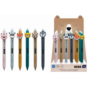 Długopis wymazywalny BEBE FRIENDS ze zwierzakiem wkład niebieski 0,5mm Interdruk (ścieralny)