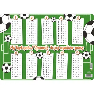 Podkład na biurko Tabliczka mnożenia piłka nożna mix papier pokryty folią Henry (5905701485383)