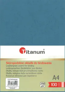 Karton do bindowania A4 skóropodobny niebieski 250g Titanum
