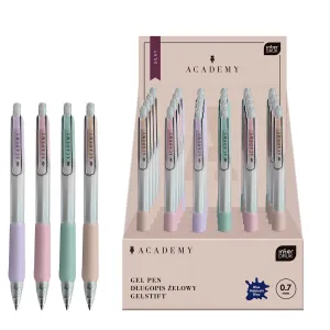 Długopis żelowy PASTEL ACADEMY automatyczny SILKY z gripem wkład niebieski 0,7mm Interdruk (żelowy)