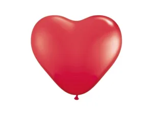 Balon kształty Serca czerwony 100 szt Partydeco (092S)
