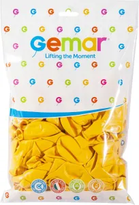 Balon gumowy pastelowy 100 szt żółta 12cal Godan (G110/03)