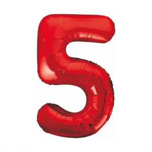 Balon foliowy Godan cyfra 5 czerwona  85cm (BCHCW5)