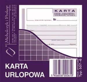 Druk offsetowy 2/3 A6 Karta urlopowa 40k. Michalczyk i Prokop (507-6)