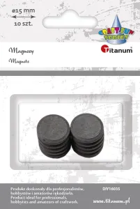 Magnes Titanum Craft-Fun Series - czarny śr. 15mm (DIY16035)