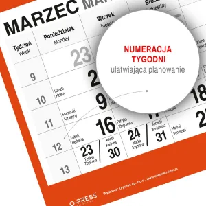 Kalendarz ścienny KOT 310mm x 790mm Press