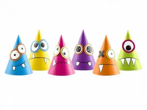 Czapka party Partydeco potworki 16 cm 1 op. / 6 szt - mix (CPP9)