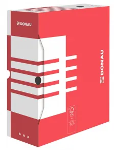 Pudło archiwizacyjne Donau A4 - czerwony 120mm x 340mm x 297mm (7662301FSC-04)