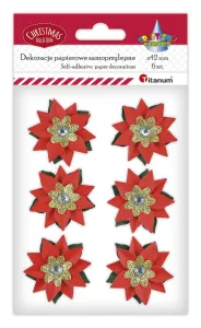 Ozdoba świąteczna Craft-Fun Series samoprzylepna papierowa poinsecje Titanum (25YX0514-7)