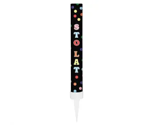 Fontanna tortowa Sto Lat 12 cm/ 1 szt., czarne Godan (KZ-FTZ1/5)