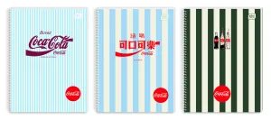 Kołozeszyt (kołonotatnik) COCA COLA SOFT TOUCH A5 100k. 70g krata Interdruk