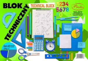 Blok techniczny A4 biały 10k Protos