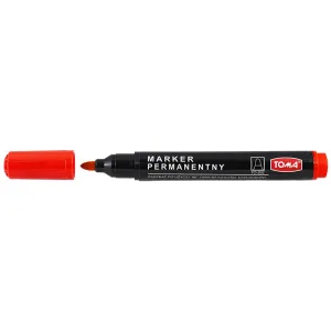Marker permanentny wkład czerwony okrągła końcówka Toma