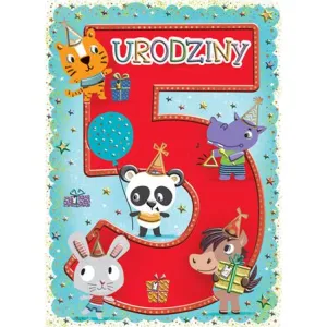 Kartka składana KARNET B6 5 ZWIERZAKI A6 Henry (5905701485307)