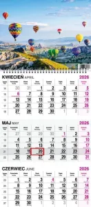 Kalendarz ścienny balony 620mm x 280mm Press