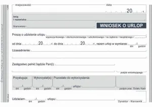 Druk offsetowy Michalczyk i Prokop Wniosek o urlop A6 40k. (515-5)