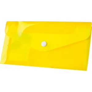 Teczka plastikowa na zatrzask Tetis koperta pp DL kolor: żółty 140 mic. 110mm x 220mm (BT612-Y)
