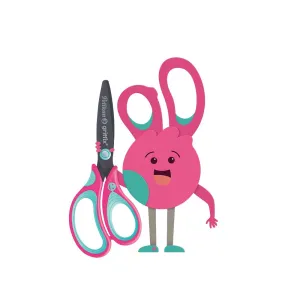 Nożyczki Griffix zaokrąglone praworęczne różowe 14cm Pelikan (300009543)