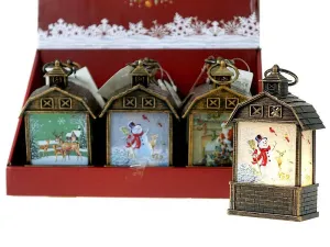 Lampion świąteczny LED z motywem świątecznym 13,5x4,5x8cm Adar (580084)