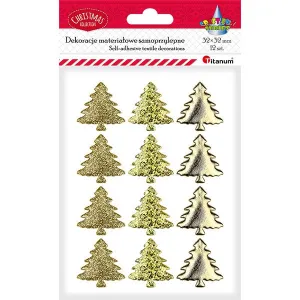 Ozdoba materiałowa Craft-Fun Series samoprzylepna Złote choinki Titanum (BJ25042715)