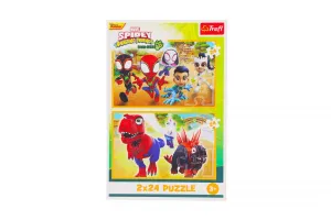 Puzzle Spidey i dinozaury 2x24 el. Trefl (34432)