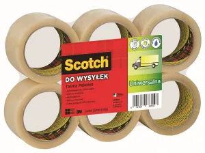 Taśma pakowa Scotch przezroczysta 50mm 66m (371)