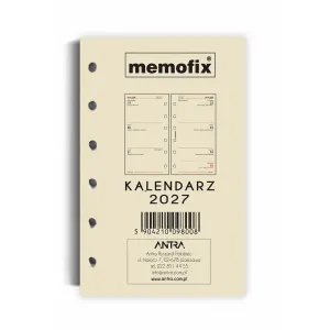 Wkład do organizera kalendarz A6 2027 [mm:] 105x148 Antra (TDW)