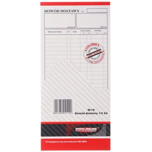 Druk samokopiujący 1/3 A4 dowód dostawy 1/3 A4 100k. Stolgraf (M19)
