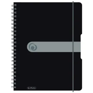 Brulion na spirali PP Herlitz EasyOrga A4 krata 80 80g czarny (11293073)