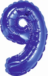 Balon foliowy Godan cyfra 9 niebieski 35 cm (FG-C35N9)