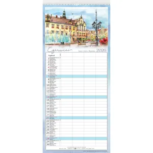 Kalendarz ścienny Akwarele Z Polski notatnikowy 110mm x 470mm Lucrum (WN04)