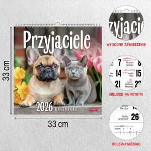 Kalendarz ścienny Przyjaciele 33x33 330mm x 330mm Press