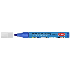 Marker specjalistyczny akrylowy-niebierski metaliczny wkład niebieski metaliczny 2,5mm okrągła końcówka Toma (TO-402)