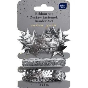 Tasiemka Satin Gold SILVER Interdruk (3x1m)