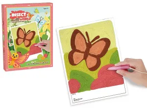 Zestaw kreatywny dla dzieci obrazek do wypełniania włóczką, na rzep, 6 kolorów włóczki, dłuto Adar (623248)