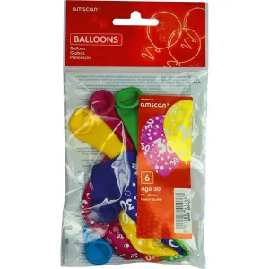 Balon gumowy Amscan 6 szt 30 (996544)