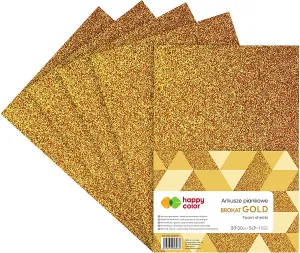 Arkusz piankowy Happy Color kolor: złoty 5 ark. 210mm x 297mm (HA 7132 2030-11)