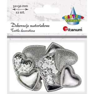 Ozdoba materiałowa Craft-Fun Series Srebrne serduszka Titanum (BJ25042704)