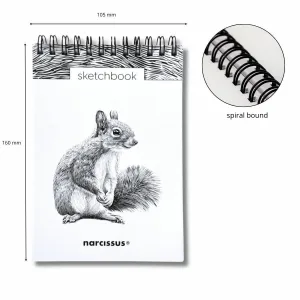 Blok artystyczny szkicownik wiewiórka A6 120g 60k Narcissus